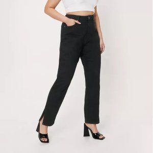 Plus Size Organic Denim Split Hem Mom Jeans